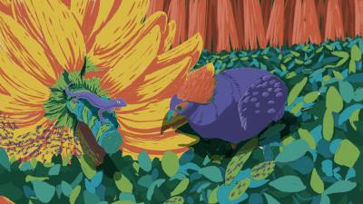Illustration of roul roul partridge, ants and gecko